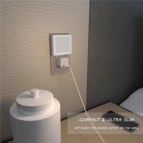 Plug in Dimmable Led Night Light with Auto Dusk to Dawn Sensor, Soft Warm White - Picture 4 of 7